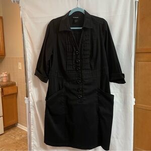 Lane Bryant Size 20 Black Ruffled Front Dress Business Casual Office*READ*